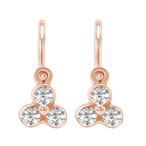 Zlaté dětské náušnice s diamanty Jasmine