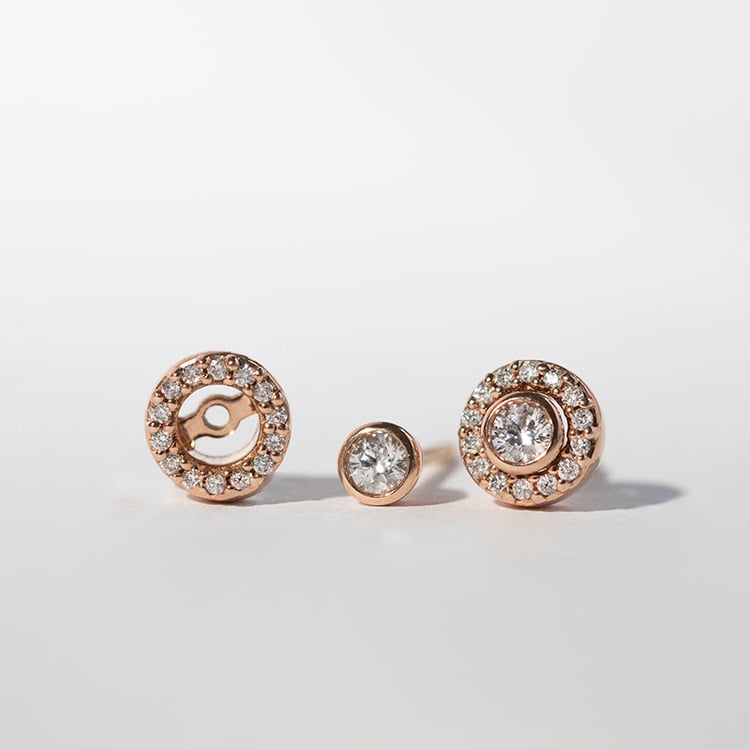 Náušnice 2v1 s lab-grown diamanty Annabel 113207