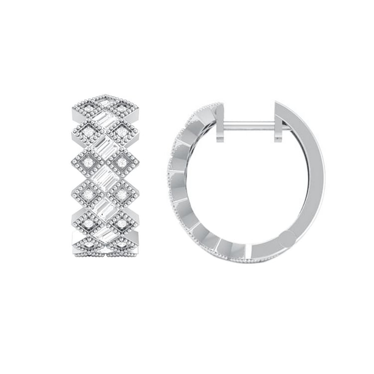 Stříbrné kruhové náušnice s lab-grown diamanty Helle 160254