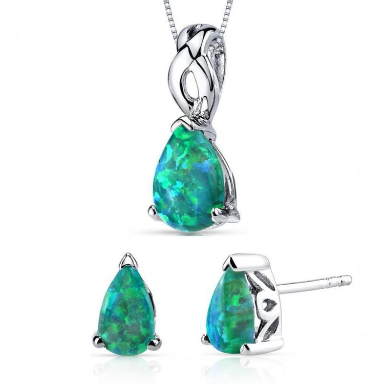 Zelené opálové slzy ve stříbrné kolekci Brieta