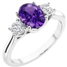 Zásnubní prsten s ametystem a lab-grown diamanty Brink
