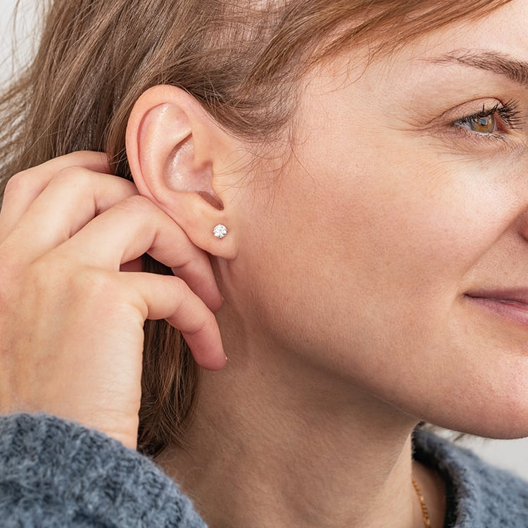 Zlaté šroubovací náušnice s IGI certifikovanými 0.50ct lab-grown diamanty Christi 131223