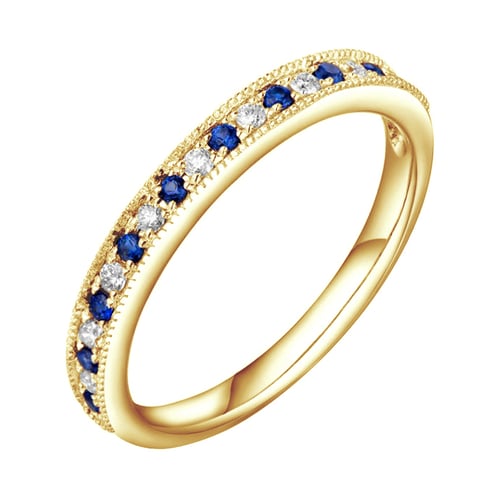 Zlatý eternity prsten se safíry a diamanty Deniece