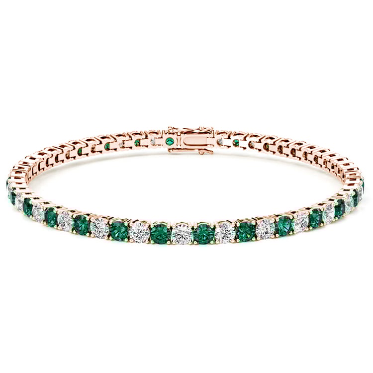 Tenisový náramek s lab-grown smaragdy a diamanty Vekic 146452