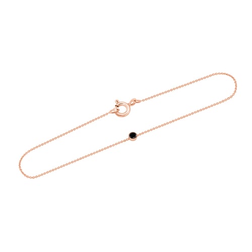 Zlatý minimalistický náramek s černým diamantem Bonato