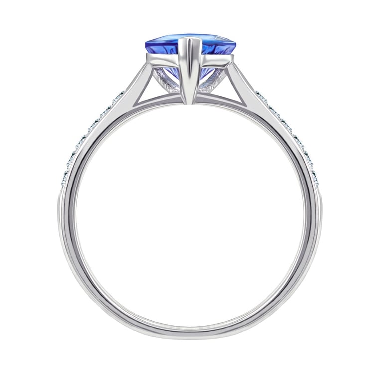 Zlatý prsten s tanzanitovým srdcem 9474