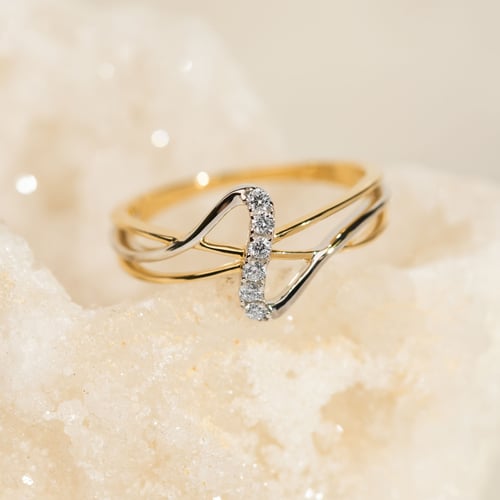 Zlatý prsten s lab-grown diamanty Emely