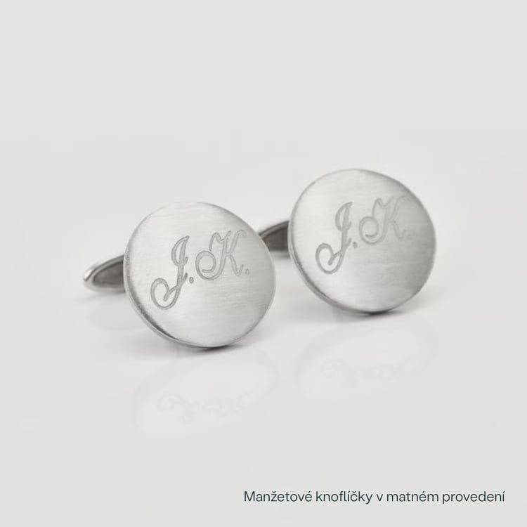 Stříbrné manžetové knoflíčky kulaté s gravírem 165920