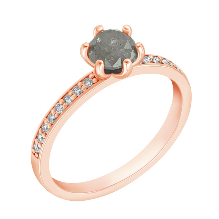 Diamantový zásnubní prsten z růžového zlata 73561