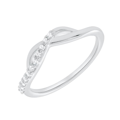 Atypický prsten ze stříbra s diamanty Joel