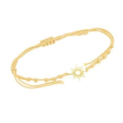 Stříbrný provázkový náramek se sluncem Sun