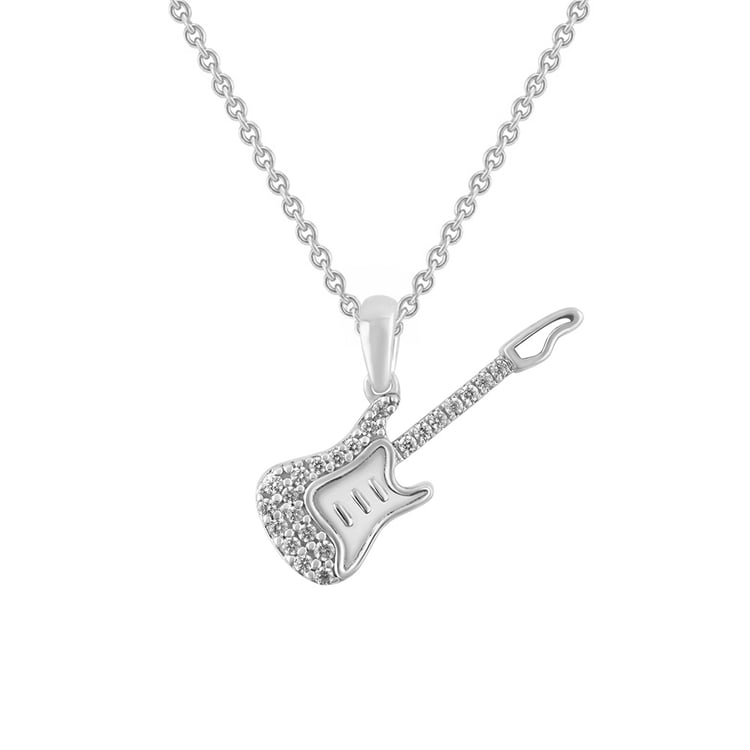 Zlatý přívěsek s lab-grown diamantem ve tvaru kytary 163231