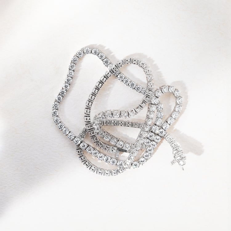 Zlatý tenisový náhrdelník s diamanty Gibson 141095