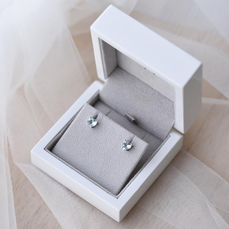 Zlaté náušnice s akvamaríny 52917