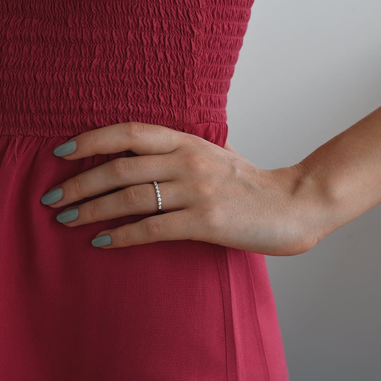 Bílé lab-grown diamanty v eternity prstenu Lalia 105706