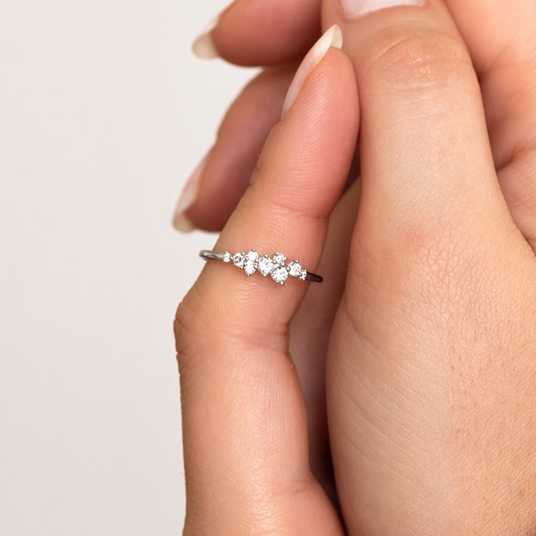 Cluster prsten s lab-grown diamanty Isolde 144735