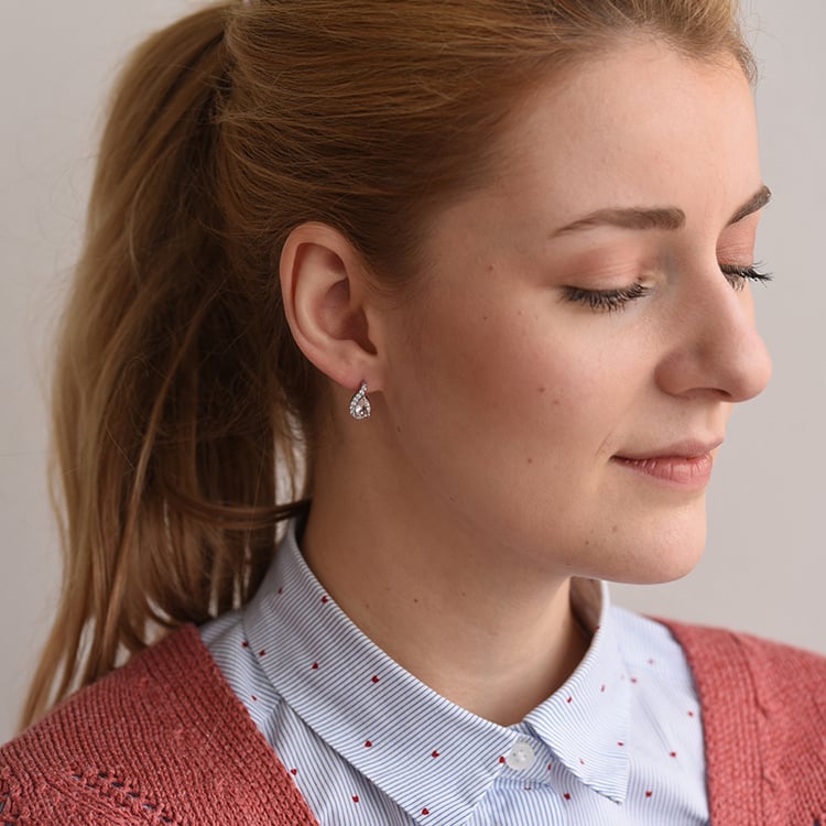 Stříbrné náušnice se zirkony 60320