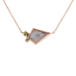 Náhrdelník s dendritickým opálem, olivínem a tsavorit granátem Milly