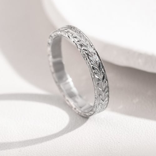 Platinové vintage snubní prsteny Hannu