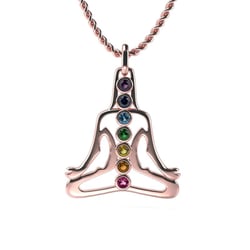 Zlatý přívěsek se zirkony v barvách čaker Joga