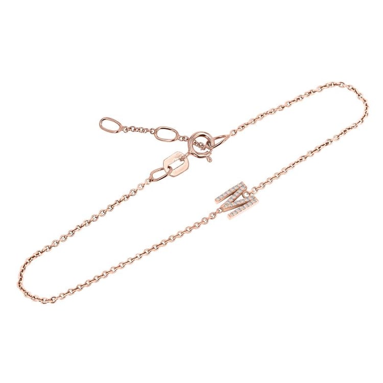 Náramek s písmenkem a lab-grown diamanty Anika