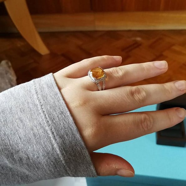 Prsten s citrínem