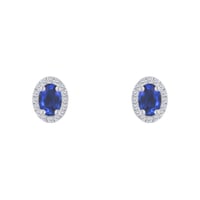 Zlaté náušnice se safíry a diamanty Elina