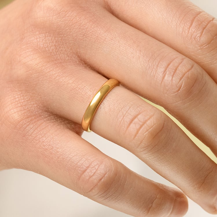 Snubní prsteny s půlkulatým profilem ze žlutého zlata Rula 156845