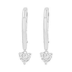 Stříbrné srdíčkové náušnice s 0.25ct lab-grown diamantem Lola