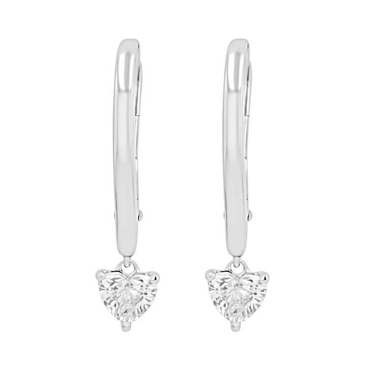 Stříbrné srdíčkové náušnice s 0.25ct lab-grown diamantem Lola