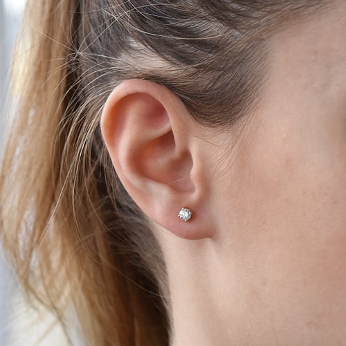 Stříbrné náušnice s výběrem karátové váhy lab-grown diamantů Roth