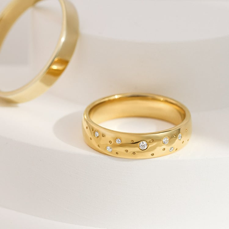 Zlaté snubní prsteny s diamanty Erich 156789