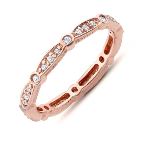 Eternity prsten s lab-grown diamanty a pánský plochý prsten Benitez
