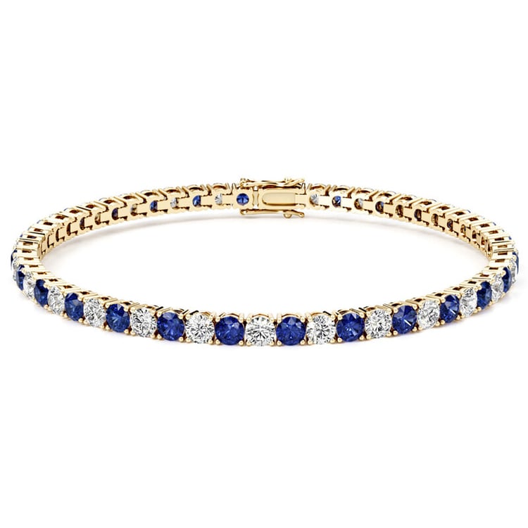 Tenisový náramek s lab-grown safíry a diamanty Vekic