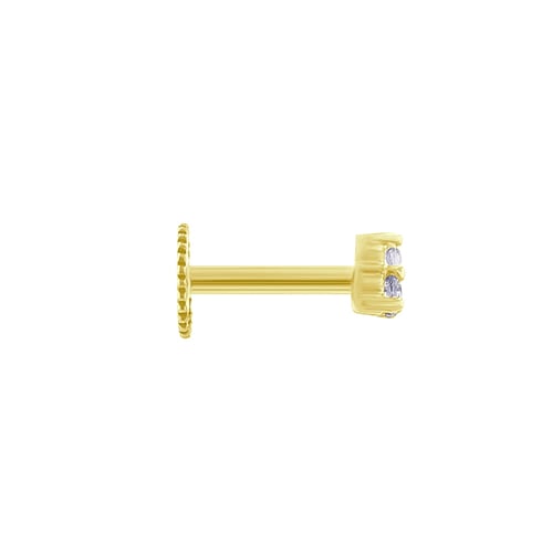 Zlatá piercing náušnice s bílými topazy Masha