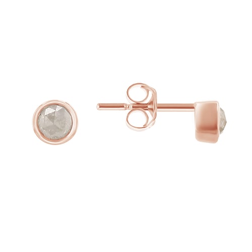 Minimalistické bezel náušnice se salt and pepper diamanty Tofine