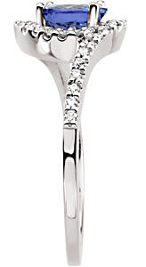 Tanzanitový zlatý prsten s diamanty 471