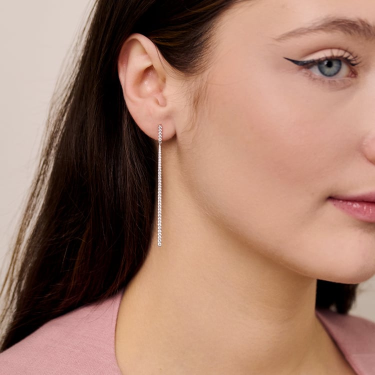 Luxusní visací náušnice ze zlata s lab-grown diamanty Dilshad 165462