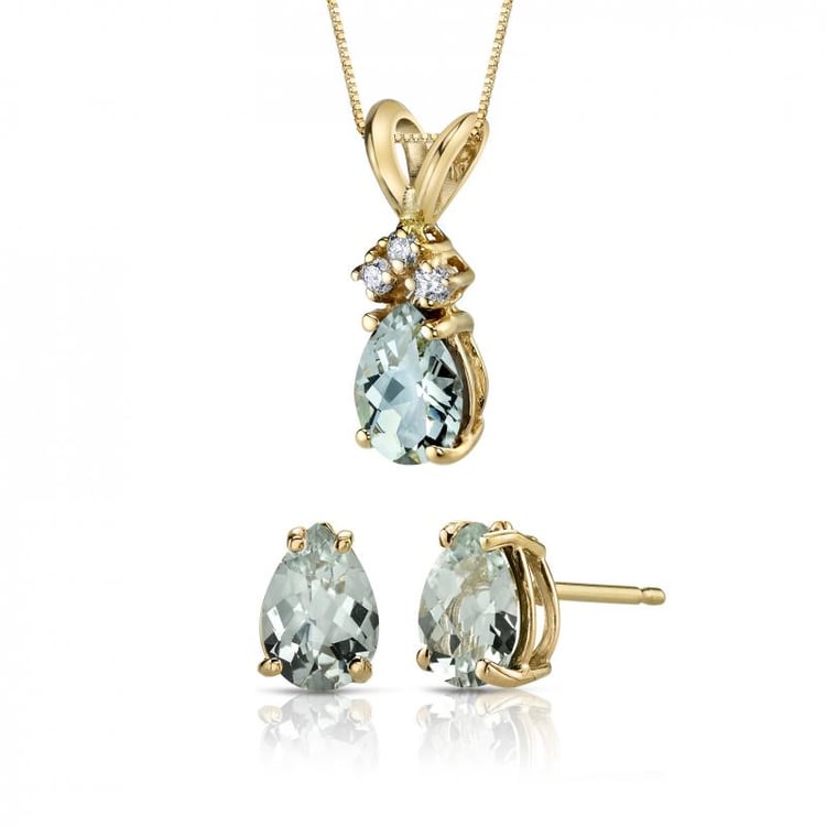 Zlatá kolekce s pear ametysty Zadkiel