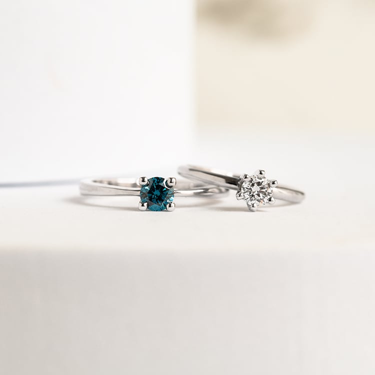 Zásnubní prsten s 0.384ct ČGL certifikovaným modrým diamantem Enemie 143877