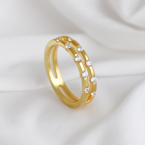 Dvojitý prsten s lab-grown diamanty Diklah