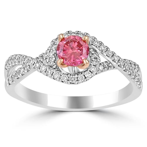 Zásnubní prsten s certifikovaným fancy pink lab-grown diamantem Shirley