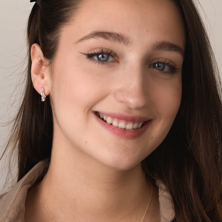 Zlaté náušnice s lab-grown diamantem Cathie 165740