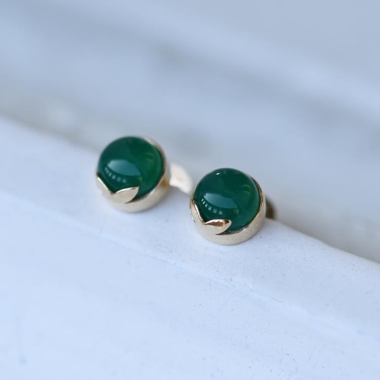 Zlaté náušnice s onyxy 50053