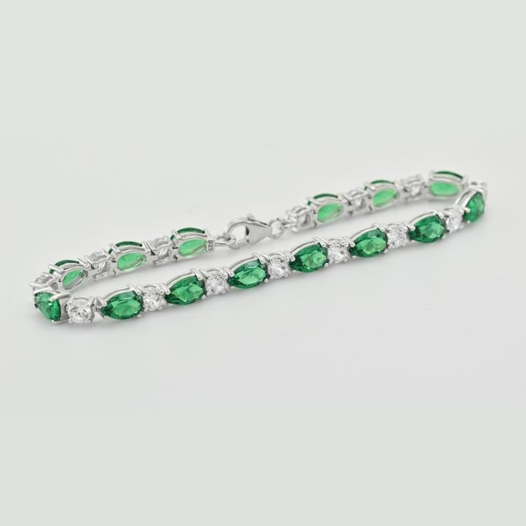 Náramek s pear smaragdy 26133