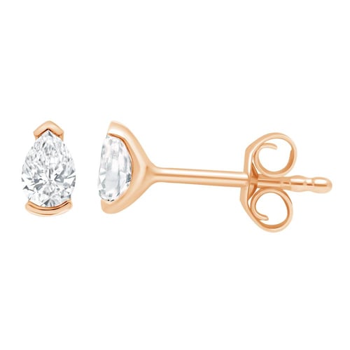 Minimalistické stříbrné peckové náušnice s pear diamanty Ronja