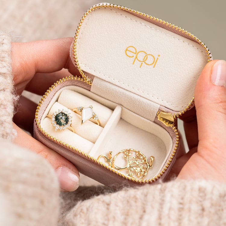 Elegantní prsten s mechovým achátem a moissanity Melia 147074