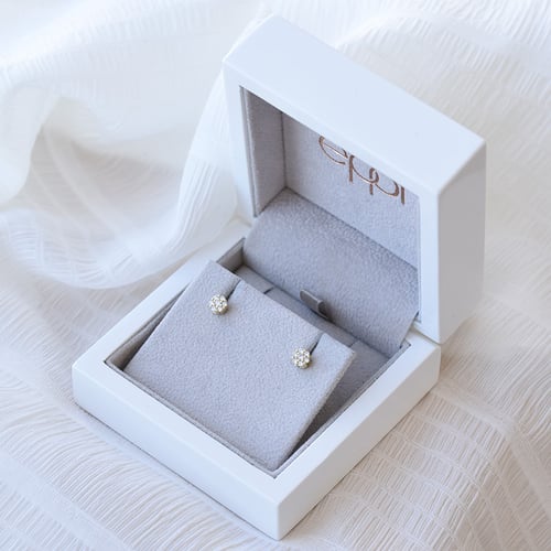 Stříbrné náušnice s lab-grown diamanty Flowu