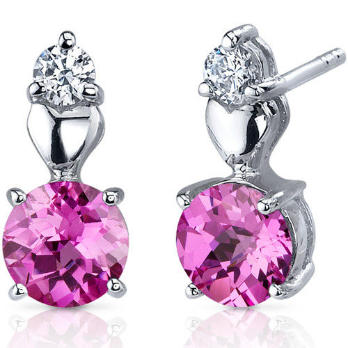 Stříbrné náušnice se safíry