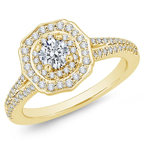 Extravagantní halo zásnubní prsten s lab-grown diamanty Giacomo
